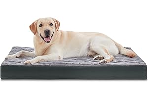 INVENHO Dog Bed Extra Large Orthopedic Dog Beds with Removable Washable Cover for Extra Large Dogs, Egg Crate Foam Pet Bed Mat, Waterproof Dog Crate Bed Suitable for Dogs Up to 100 lbs