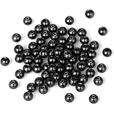 [8MM/70PCS] Black Stainless Steel Beads Round Metal Spacer Beads Bulk for DIY Jewelry Making Necklace Bracelet