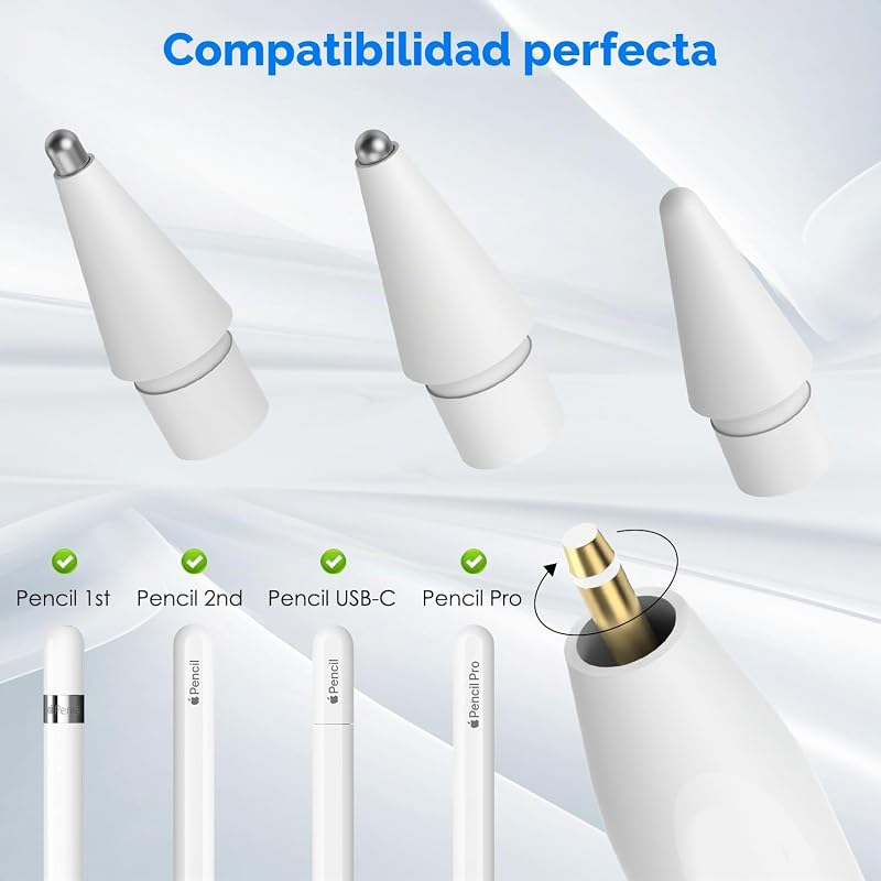 4 pontas compatíveis com Apple Pencil Pro/USB-C/2ª/1ª geração
