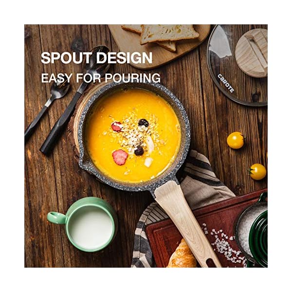 CAROTE Saucepan with Lid 16cm/1.5L, Nonstick Sauce Pot for Induction, Gas and Electric Hobs, Small Cooking Pot with Pour…