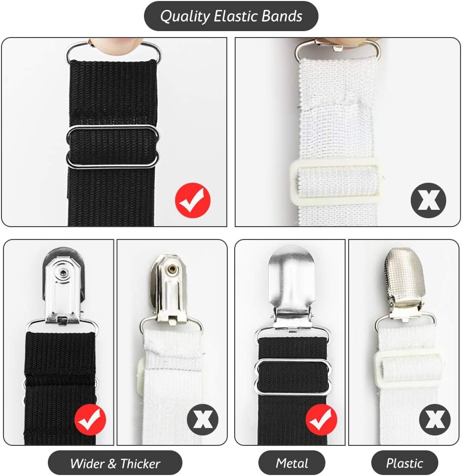Bed Sheet Fasteners, 4 PCS Adjustable Triangle Elastic Suspenders Gripper Holder Straps Clip for Bed Sheets,Mattress Covers, Sofa Cushion: Home & Kitchen