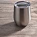 Skylety 12 oz Double-insulated Stemless Glass, Stainless Steel Tumbler Cup with Lids for Wine, Coffee, Drinks, Champagne, Cocktails, 2 Pieces (Silver)