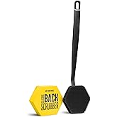 TOOLETRIES Silicone Back Scrubber for Shower, Exfoliating Body & Bath Brush, Long Ergonomic Handle, Non-Slip Grip for Hard-to