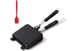 Double-Sided Frying Pan, Sandwich Maker with Handle Aluminum Square Grill Pan Cooking Pan Pancake Pan Toaster for Pancakes Ro