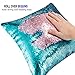 URSKYTOUS Reversible Sequin Pillow Case Decorative Mermaid Pillow Cover Color Changing Cushion Throw Pillowcase 16” x 16”,Turquoise and Pink