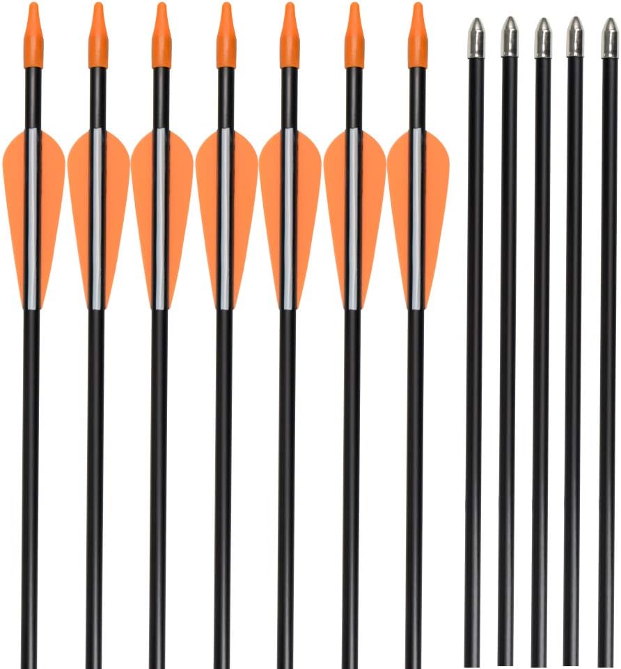 Elong Fiberglass Arrows Archery 24 Inch Target Shooting Practice Safetyglass Recurve Bows Suitable for Youth Children Woman Beginner (6 pcs) : Sports & Outdoors