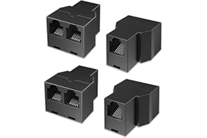 Uvital RJ12 6P6C 3 Female Telephone Line Splitters, Phone Jack Splitter, Telephone Landline Cable Connector and Separator (4P