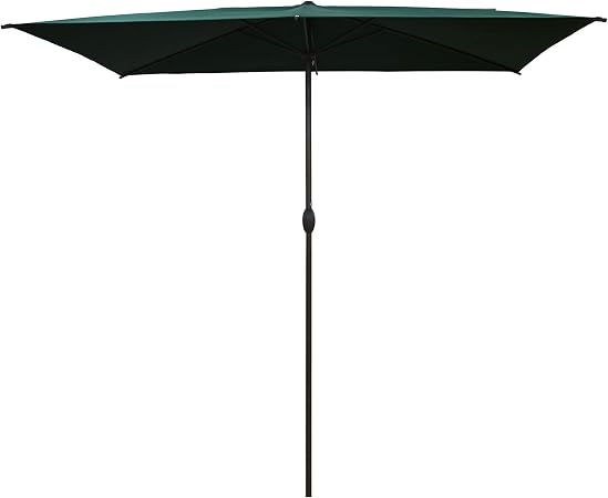 Amazon Com Abba Patio 6 5 X 10ft Rectangular Patio Umbrella Outdoor Market Table Umbrella With Push Button Tilt And Crank For Garden Lawn Deck Backyard Pool Dark Green Garden Outdoor