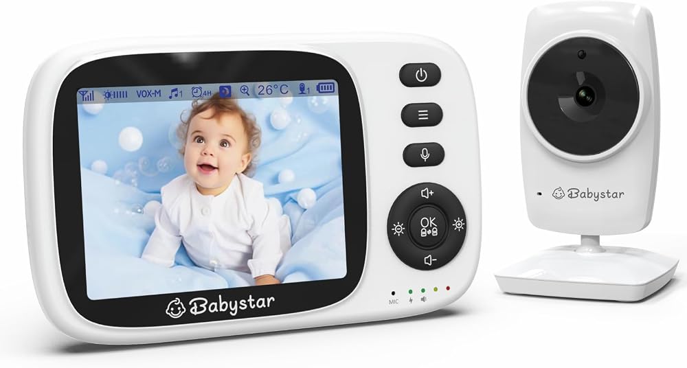 Babystar Baby Monitor with Camera Night Vision 3.2in Screen No WiFi VOX