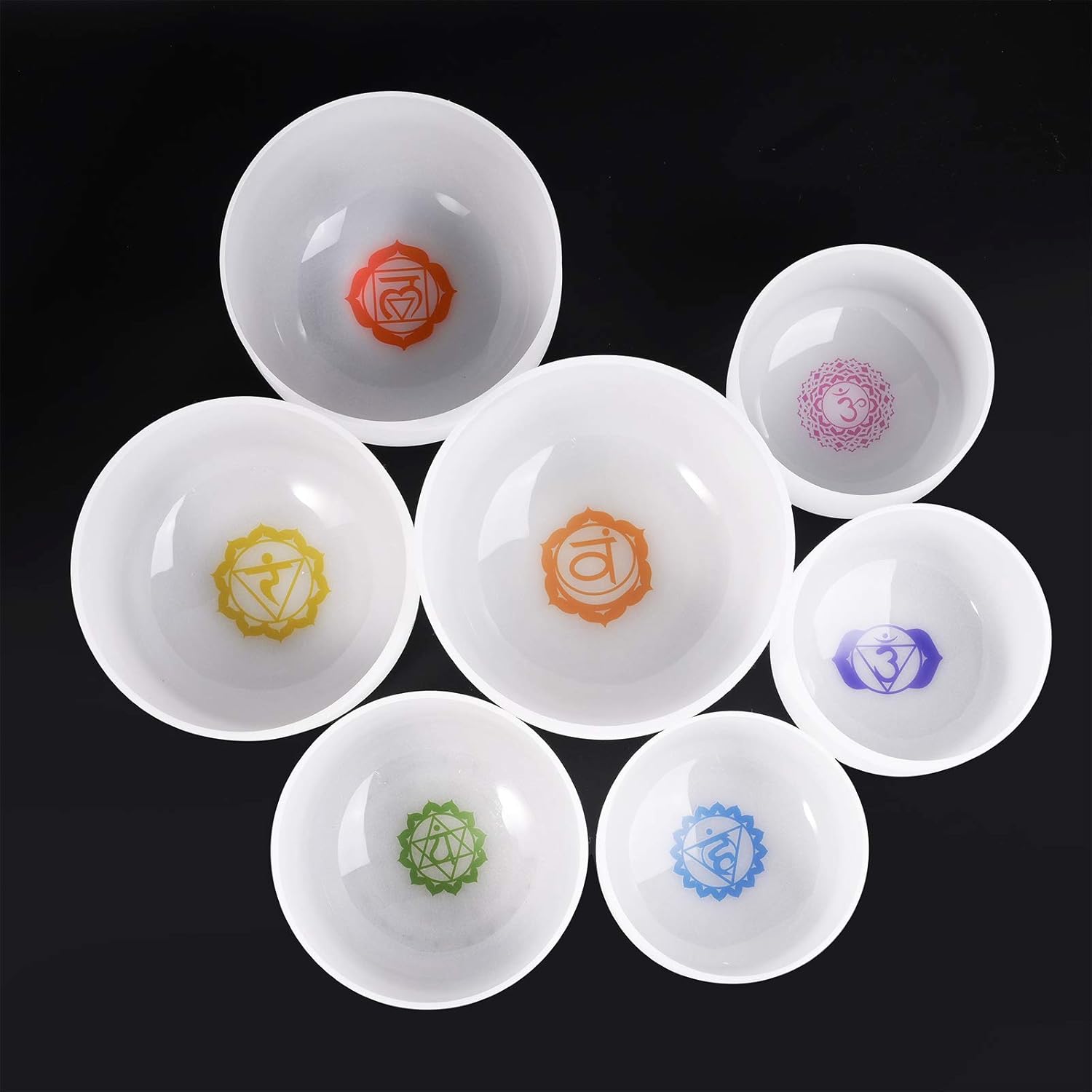 432HZ 612 inch Set of 7 PCS Quartz Crystal Singing Bowl Set Folk