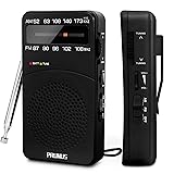 PRUNUS J-166 Portable Radio AM FM, Battery Operated