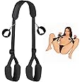 Sex Bondage BDSM Kit, Bed Restraints Set with Handcuffs Neck to Thigh/Ankle, Adjustable Leg Straps&Handcuffs for SM Adult Cou