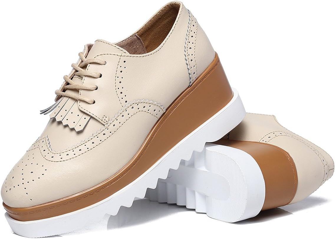 women's platform oxford lace up shoes
