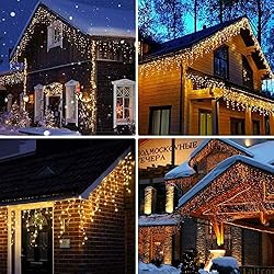 Toodour Icicle Christmas Lights, 612 LED 50ft 8