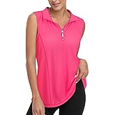 Viracy Women's Zip Up Golf Workout Tank Tops Sleeveless Quick Dry Athletic Polo Shirts