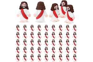 Whalegree Mini Jesus Figurine in Bulk,24/50PCS Jesus Toys Easter Decorations Baby Jesus Figure Christ Religious Savior Jesus Doll, Religious Supplies Party Favors Gift for Filled Easter Eggs Stuffers