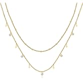 SELFROSE Layered Necklaces For Women,Dainty Gold Plated Necklace Stack Prom Layering Necklaces For Women Trendy Chain Cross Choker Necklace Set Fashion Accessories