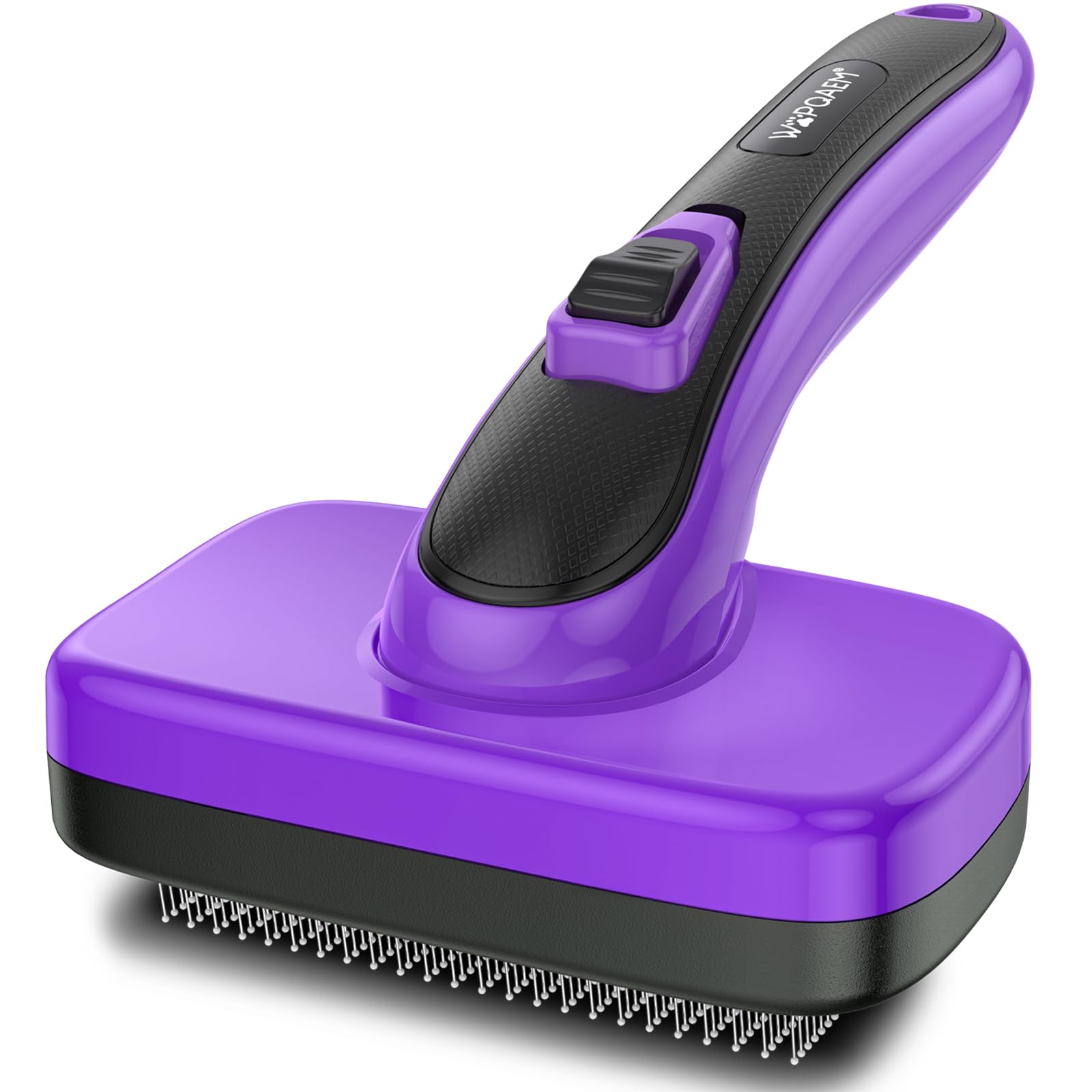 WOPQAEM Dog Brush, Self Cleaning Slicker Dog Brush for Shedding & Grooming Short or Long Haired Cats, Furminator for Pets, Purple