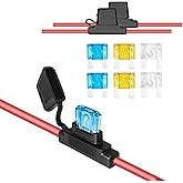Recoil FHM62 2 Pack Waterproof Maxi Inline Fuse-Holder with 6AWG OFC Wire | with 2 x 40A, 2 x 60A &amp; 2 x 80A Maxi Fuses