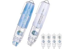 XUXU 6 Pcs Double Sided Tape Roller with Tape Refills, Retractable Scrapbooking Glue Tape Roller, Adhesive Tape Dispenser Runner for Crafts and Arts Projects, Photo-Safe, 6mm x 410.1ft