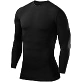 PowerLayer Men's Long Sleeve Compression Shirts for Men, Rash Guard Base Layer Sports Undershirt - Compression Shirt