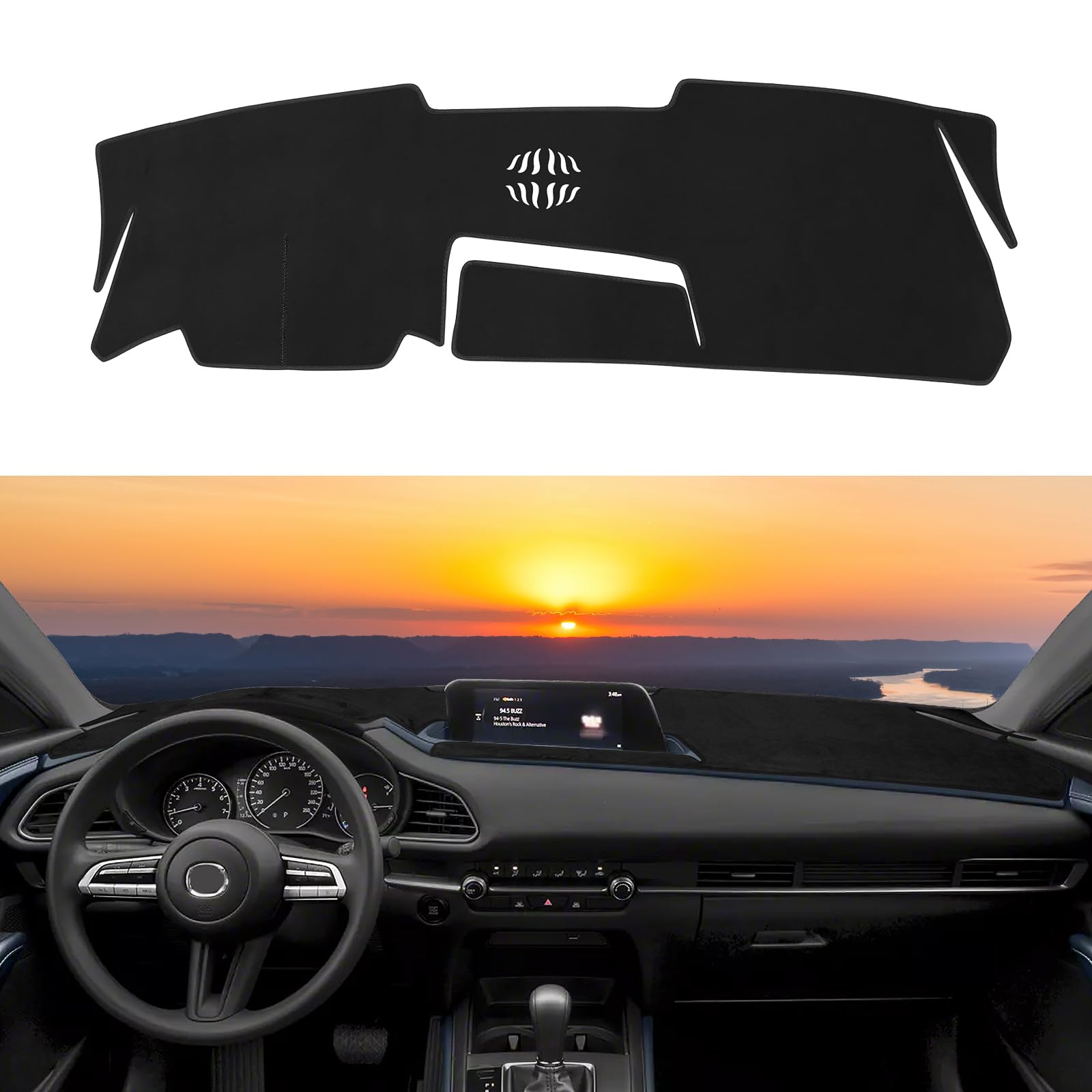 Photo 1 of Rilsen Dashboard Cover Mat Custom Fit for Mazda CX-30 2020-2024 2025 2026 Dash Cover Nonslip Dash Mat Protector Sunshade No Glare Black (Without Hud)