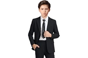 Boihedy Boys Formal Suit Set 4 Pieces Kids Tuxedo Ring Bearer Outfit