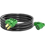 RVGUARD 50 Amp 15 Feet RV/EV Power Extension Cord, Heavy Duty STW Wire with LED Power Indicator and Organizer Bag, 14-50P/R S