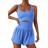 ReachMe Womens Running Onesie Workout Rompers Athletic Romper One Piece Outfits Exercise Jumpsuits Gym Yoga Clothes