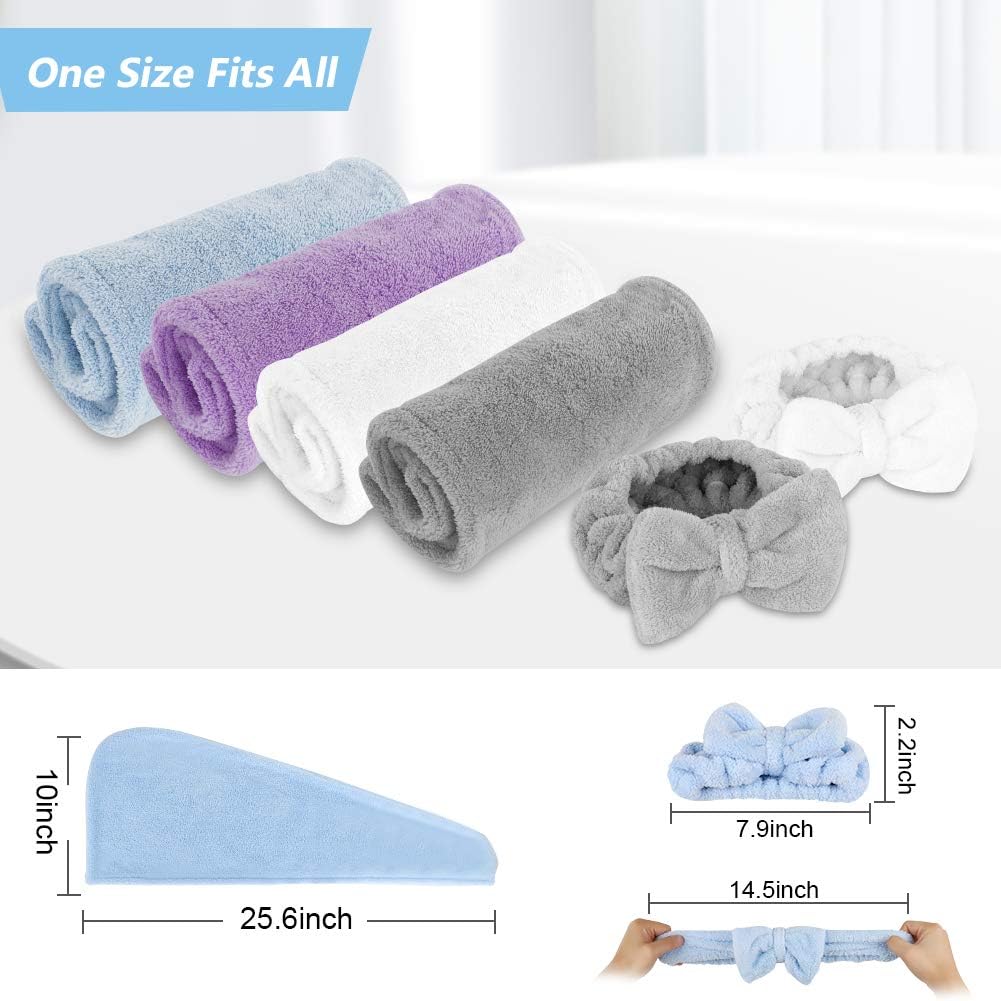 TuXHui Microfiber Hair Towels Wrap Super Absorbent Hair Drying Towels for Women Girls Curly, Long and Thick Hairs: Home & Kitchen