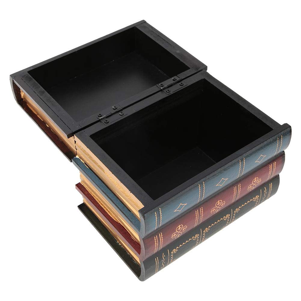Fydun Vintage Exquisite Storage BoxBook Shaped Storage Box for Jewelry, Earring, European Style Home Office Shelf Decoration(S) Office Supplies