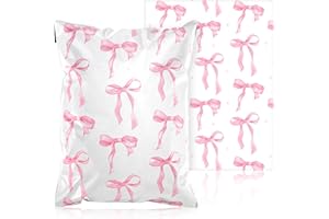 Resurhang 200 Pcs Pink Coquette Bow Poly Mailer 10 x 13 inch Designer Shipping Mailers Heavy Duty Waterproof Self Adhesive Shipping Bags for Large Mailing Envelopes Bulk Tear Resistant Packaging