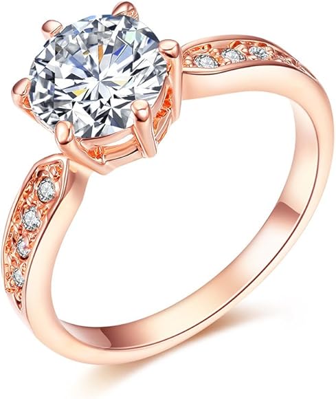 Amazon ベラ バリー ジルコニア Cz ダイヤ 1 5ct K18 ピンクゴールド メッキ 婚約指輪 プロポーズリング レディース 日本 サイズ 7号 リング 通販