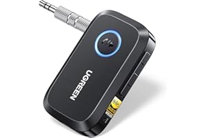 UGREEN Bluetooth 6.0 Receiver for Car with LDAC, Noise Cancelling 3.5mm AUX Bluetooth Car Adapter, Hi-Res Wireless Audio Rece