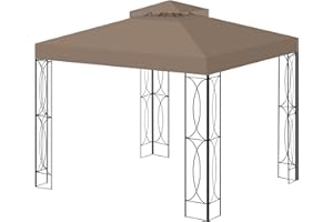8'x8' Gazebo Top Canopy Replacement Cover - Double Tier Top Canopy Cover Replacement with UV30+, Dirt, Water Resistant for Ou