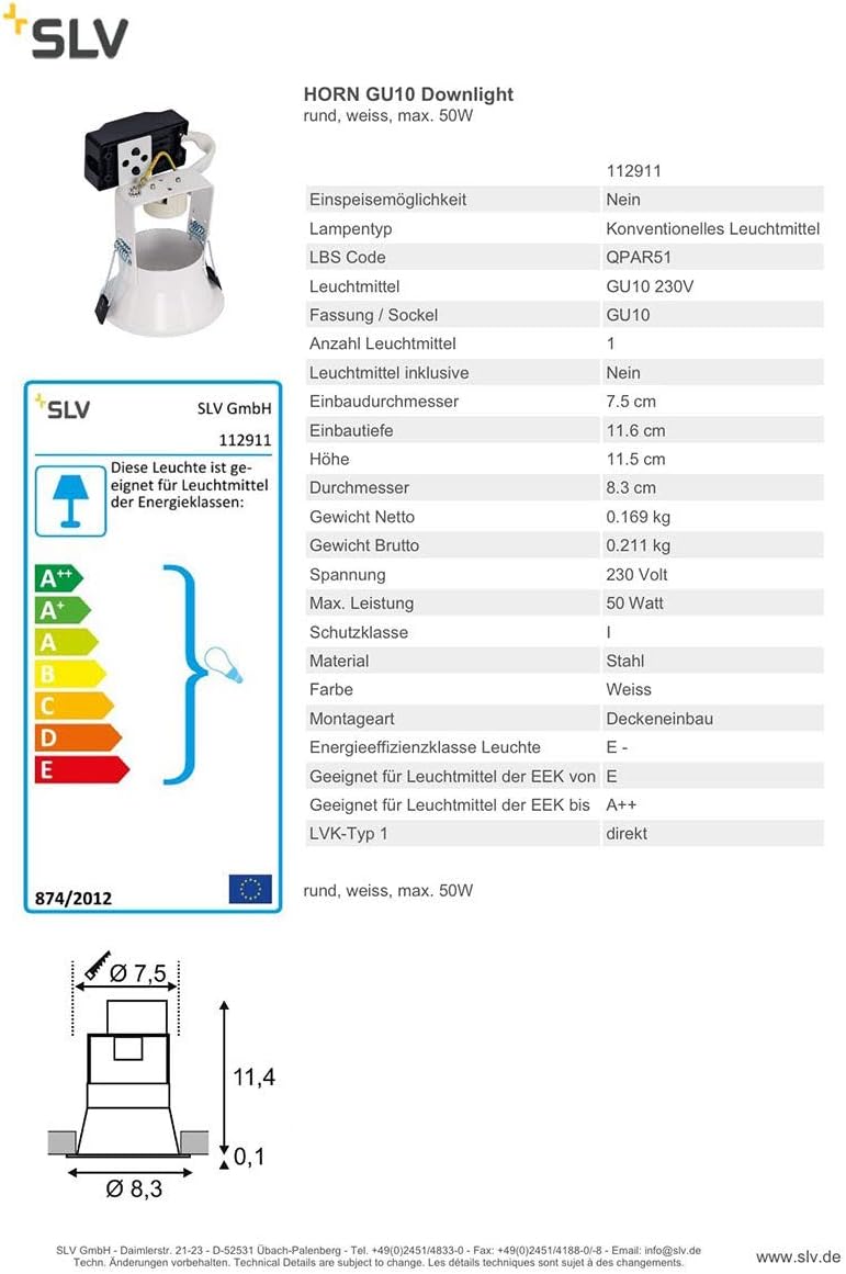 SLV recessed Ceiling Light Horn 1 / spot, floodlight, Ceiling spot, Ceiling Light, Built-in LED Light - Image 4