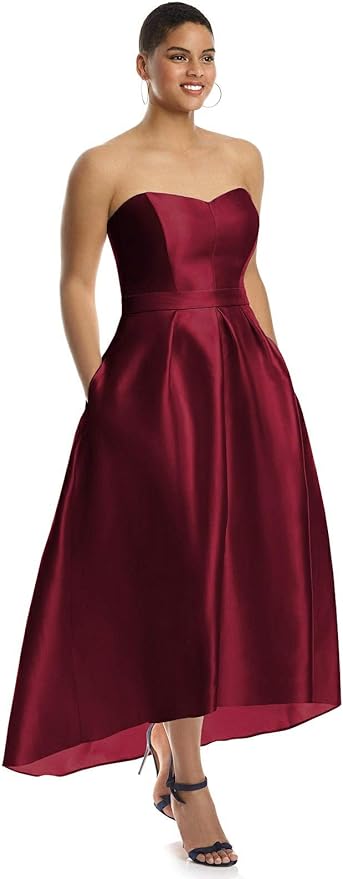 alfred sung high low cocktail dress