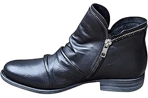 Lausiuoe Boots For Women Ankle Booties Flat Comfortable Casual Dressy Western Elegant Wide Width Fashion Boot Pull-On
