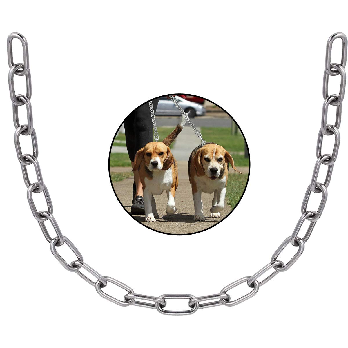 Stainless Steel Link Chain, Ekunbuy 304 Stainless Steel Link Proof Coil Chain Heavy Duty Chains Cable Safty Towing Chain for Trailer Swing Hanging Anti-Theft