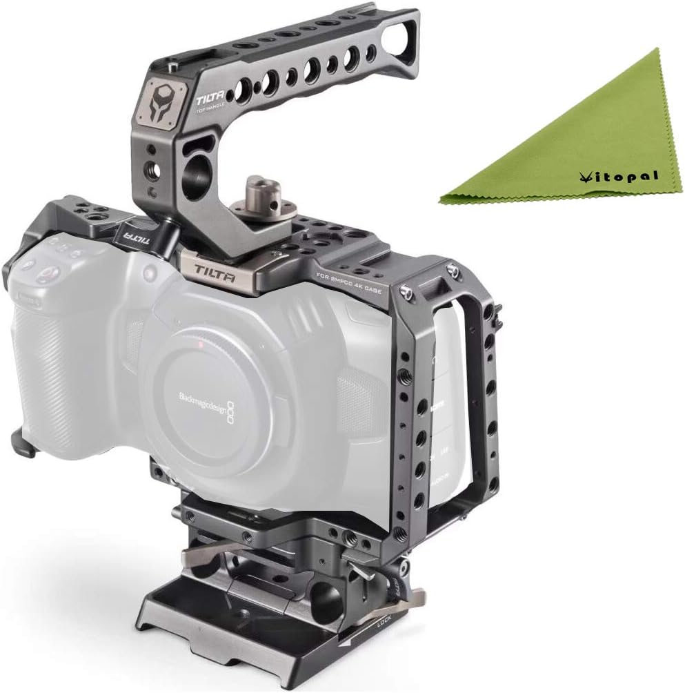 TiltaFull Camera Cage with Quick Release Top Handle for BMPCC 4K