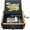Beauty & Beast Music Box, Wooden Hand Crank Music Box, Wooden Toys for Movie Fans, Gifts for Kids/Sons/Daughters, Perfect for Valentine's Day, Birthday, Halloween and Christmas. (Beauty and the Beast