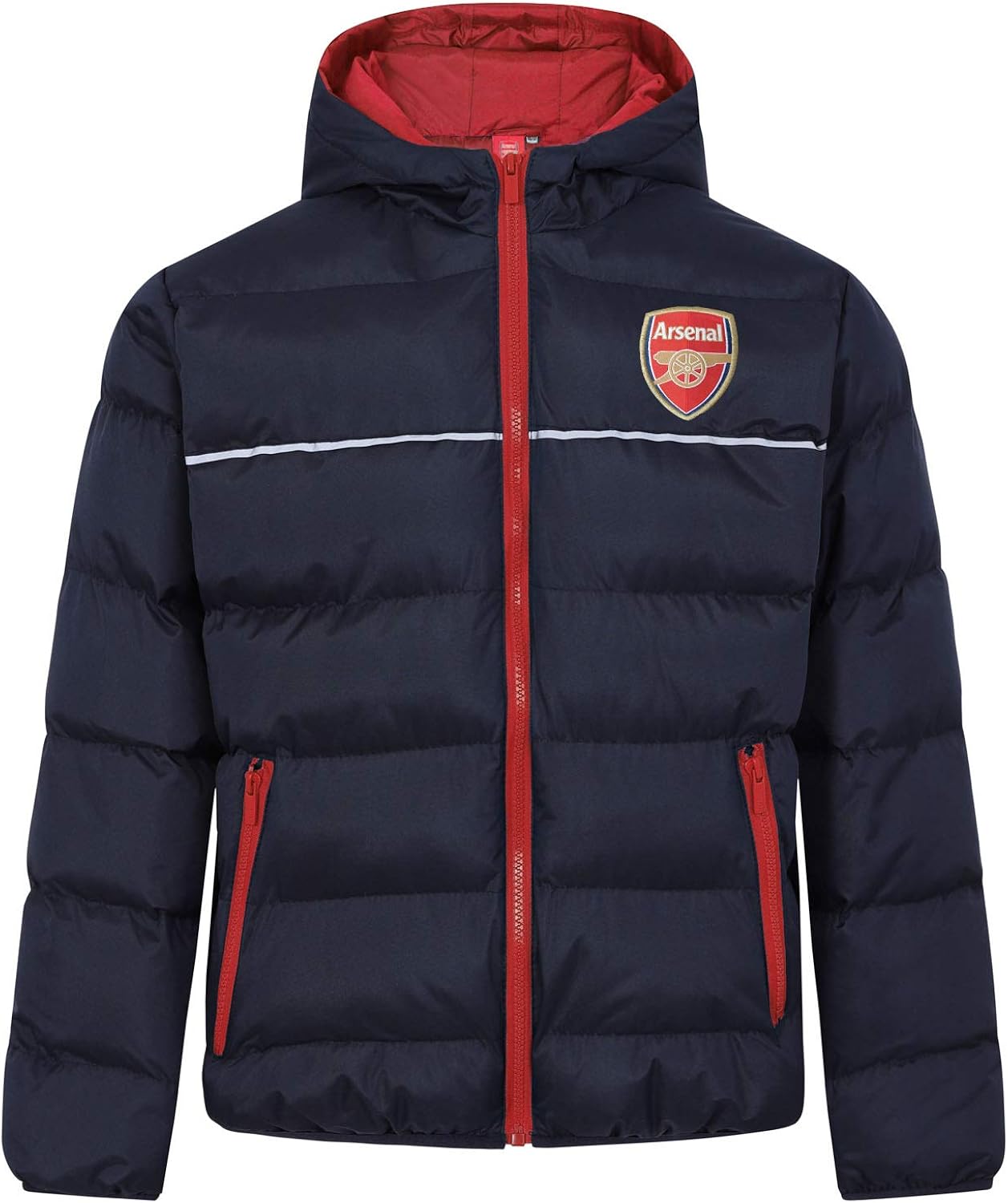 Arsenal FC Official Soccer Gift Boys Quilted Hooded Winter
