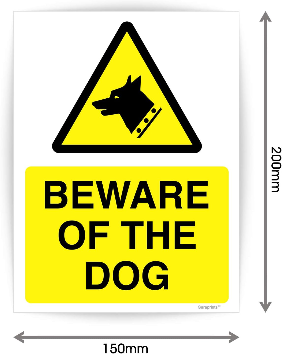 Sara Prints Pack of 10 Beware of The Dog Sign (150 x 200 mm) Waterproof Black and White Vinyl Stickers - Image 4