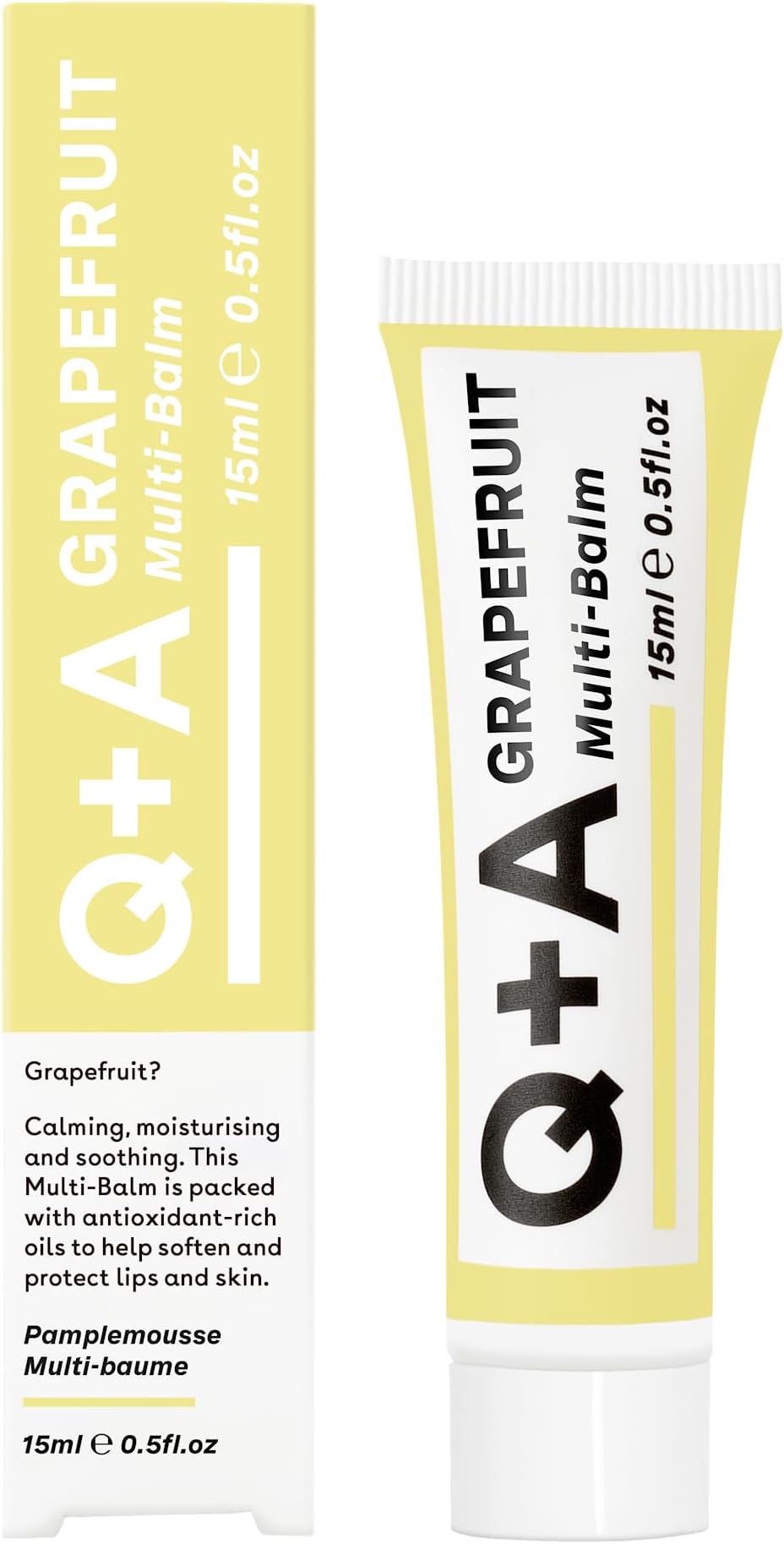 Q+A Grapefruit Multi-Balm Jojoba Cocoa Butter Lip Cuticle Dry Skin 15ml