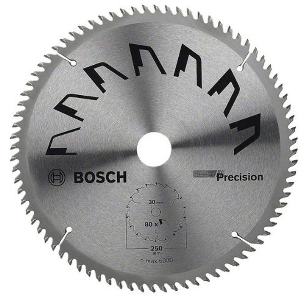 Bosch 1x Circular Saw Blade Precison (for Wood, Ø 250 x 3.2/2.2 x 30 mm, 80 Teeth, ATB , Accessories for Circular Saws)