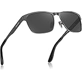 Ucolanco Metal Frame Sunglasses for Men Polarized UV400 with Case,Spring Flexible Hinge For Driving Fishing Hiking Golf