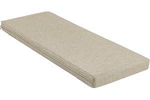 mudilun Indoor 31inch Piano Bench Cushion Outdoor UV Protection Lounge Patio Seat Pad Thickened Soft Sofa Pads Kitchen Dining Washable Cushions(Beige)