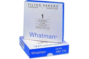 Whatman 1001-042 Quantitative Filter Paper Circles, 11 Micron, 10.5 s/100mL/sq inch Flow Rate, Grade 1, 42.5mm Diameter (Pack of 100)