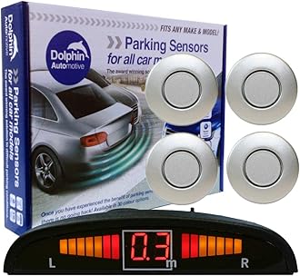 DPS450 Reverse Parking Sensors In 32 Colours 4 Ultrasonic Radar Sensors Kit Audio & Display Alert System - Silver