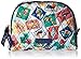 Vera Bradley Women's Cotton Medium Zip Cosmetic Makeup Organizer Bag, Cuban Stamps, One Size
